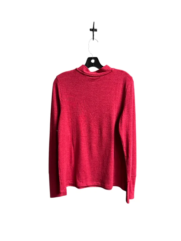 Elegant Sporty Top Long Sleeve By Rafaella In Red, Size: M