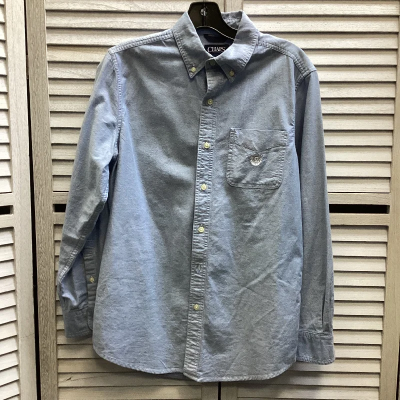 Cozy Aesthetic Top Long Sleeve By Chaps In Blue, Size: S