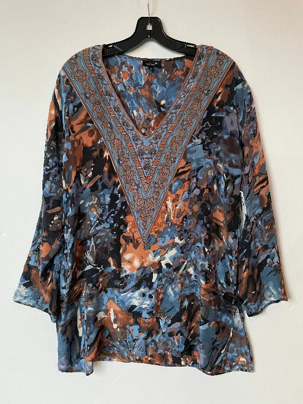 Cozy Aesthetic Top Long Sleeve By Tolani In Blue, Size: L