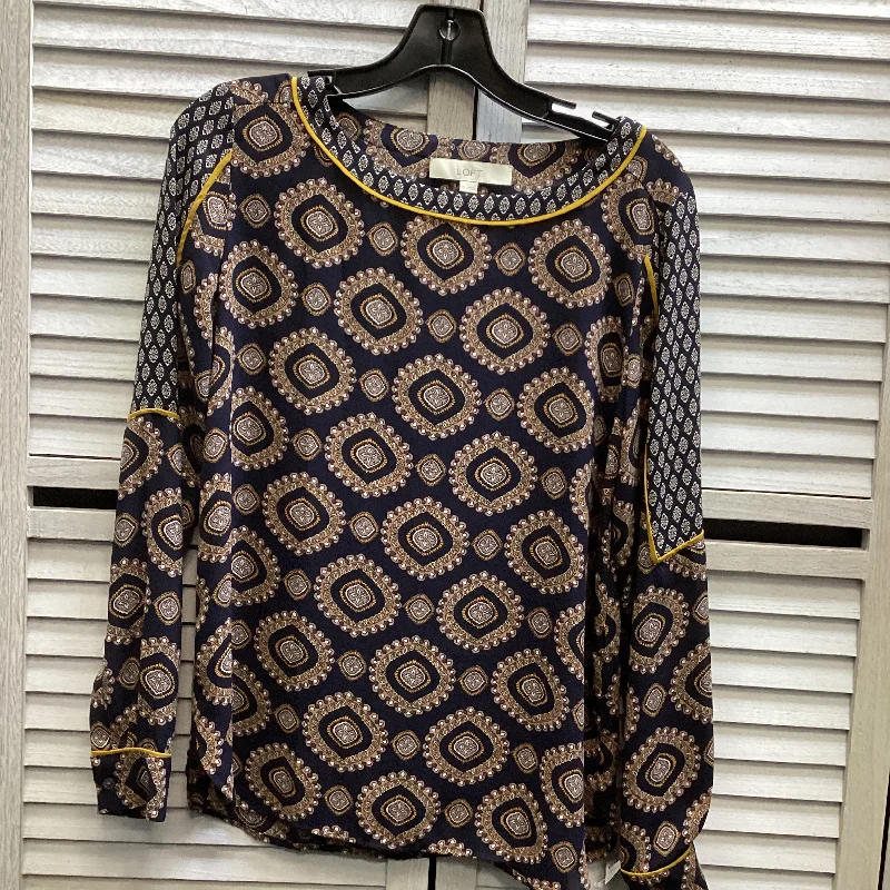 Monochrome Essentials Top Long Sleeve By Loft In Multi-colored, Size: Xs