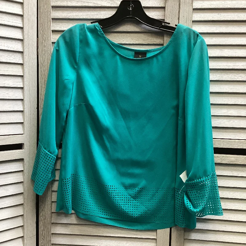 Relaxed Statement Top Long Sleeve By Cabi In Blue, Size: S