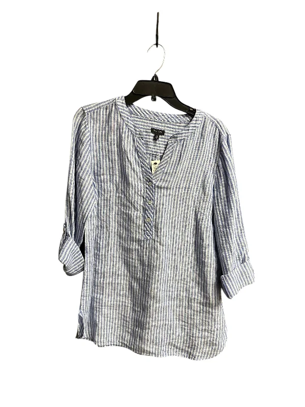 Elevated Weekend Top Long Sleeve By Talbots In Striped Pattern, Size: M