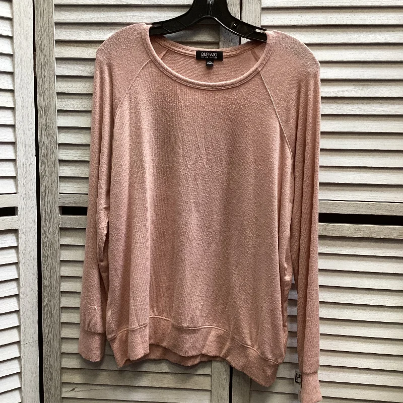 Streetwear Fusion Top Long Sleeve By Buffalo David Bitton In Pink, Size: S