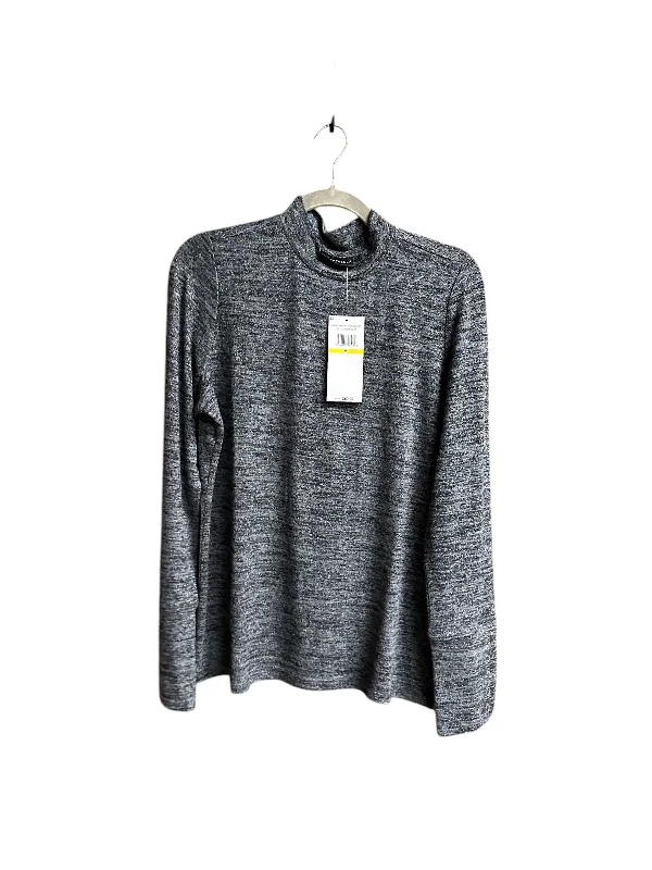 Bold Streetwear Top Long Sleeve By Rafaella In Grey, Size: M