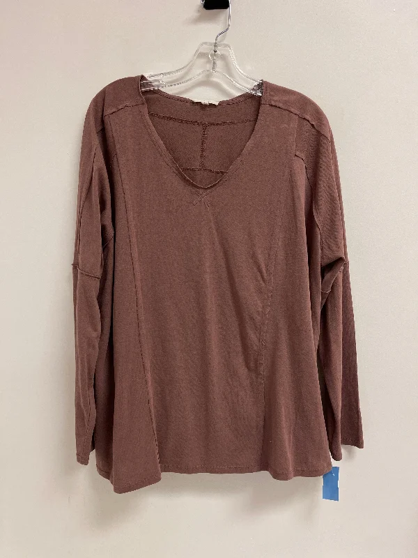 Casual Layers Look Top Long Sleeve By Easel In Brown, Size: L