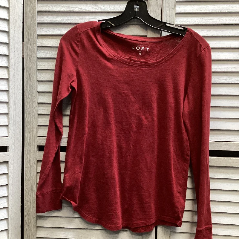 Smart Layering Top Long Sleeve By Loft In Red, Size: Xs