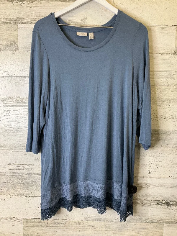 Chic Simplicity Top 3/4 Sleeve By Logo  Size: 1x