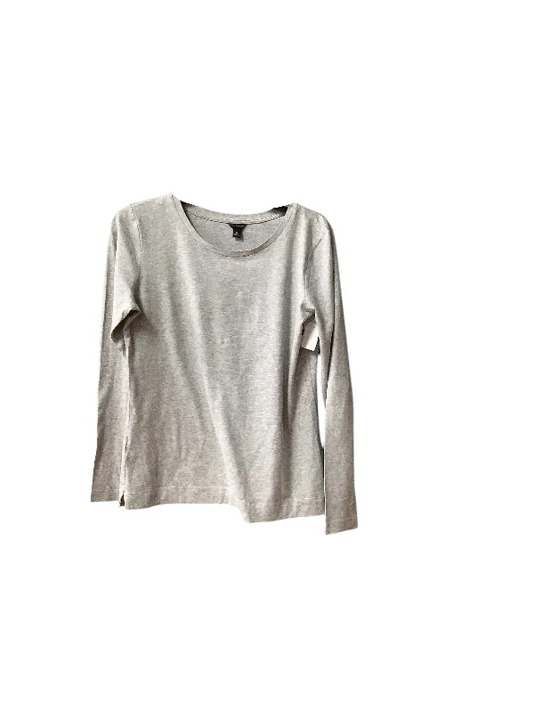 Streetwear Classics Top Long Sleeve Basic By Ann Taylor In Grey, Size: M