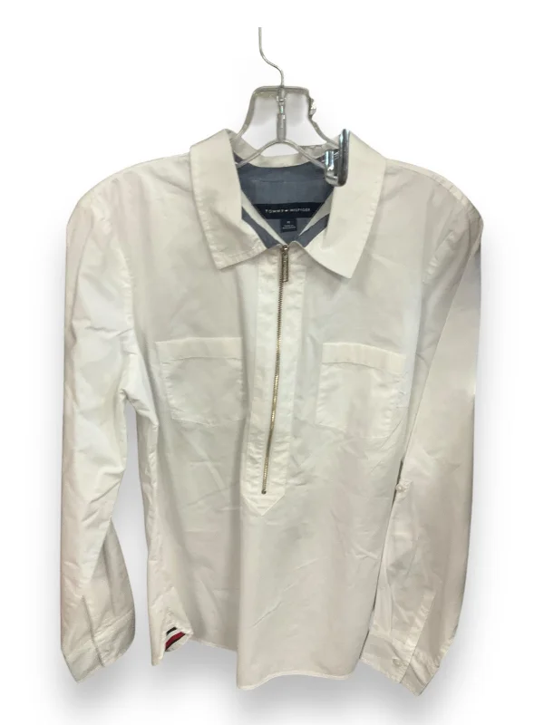 Neutral Patterns Top Long Sleeve By Tommy Hilfiger In White, Size: M