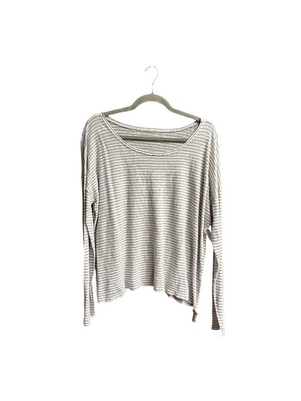 Smart Basics Top Long Sleeve By Eileen Fisher In Striped Pattern, Size: M