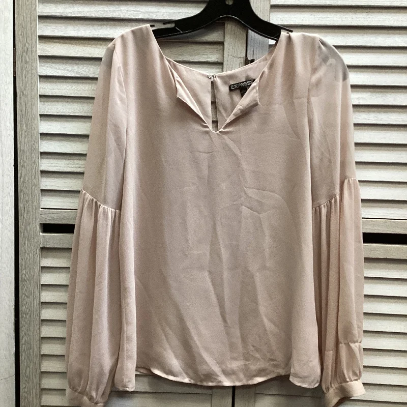 Edgy Streetwear Top Long Sleeve By Express In Pink, Size: S