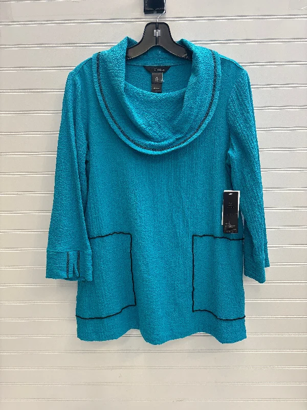 Versatile Fashion Top Long Sleeve By Ali Miles In Blue, Size: Xs