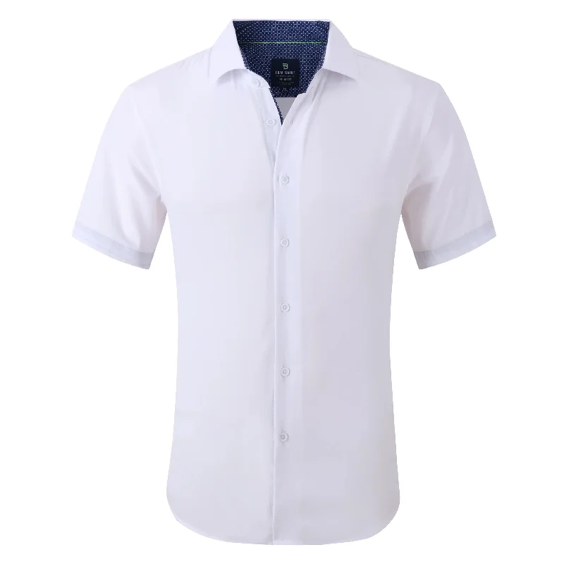 High-Fashion Basics Tom Baine Slim Fit Performance Short Sleeve Solid Button Down