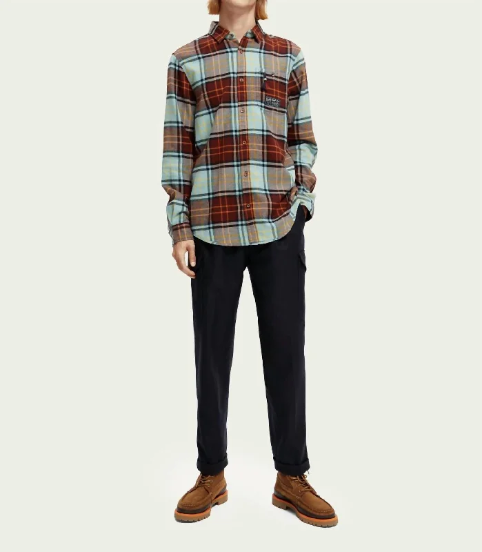 Modern Pastels Checked Brushed Flannel Shirt In Multi