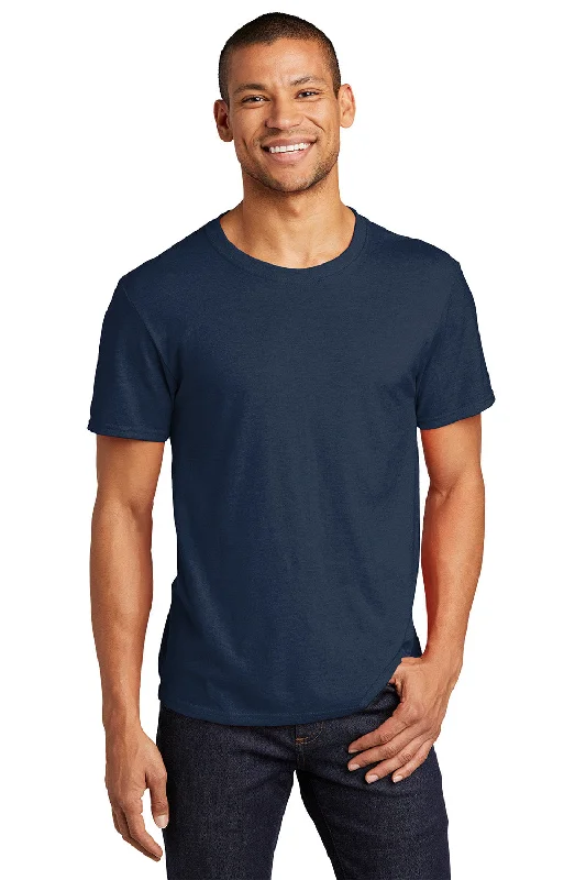 Classic Weekend Jerzees Mens Premium Blend Moisture Wicking Short Sleeve Crewneck T-Shirt - Navy Blue