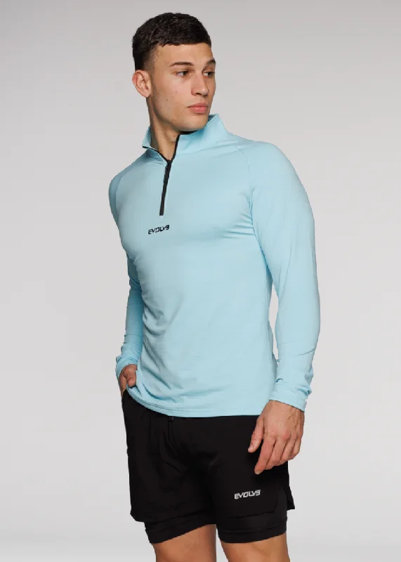 Minimalist Patterns Limitless ¼ Zip Jacket - Sky Blue