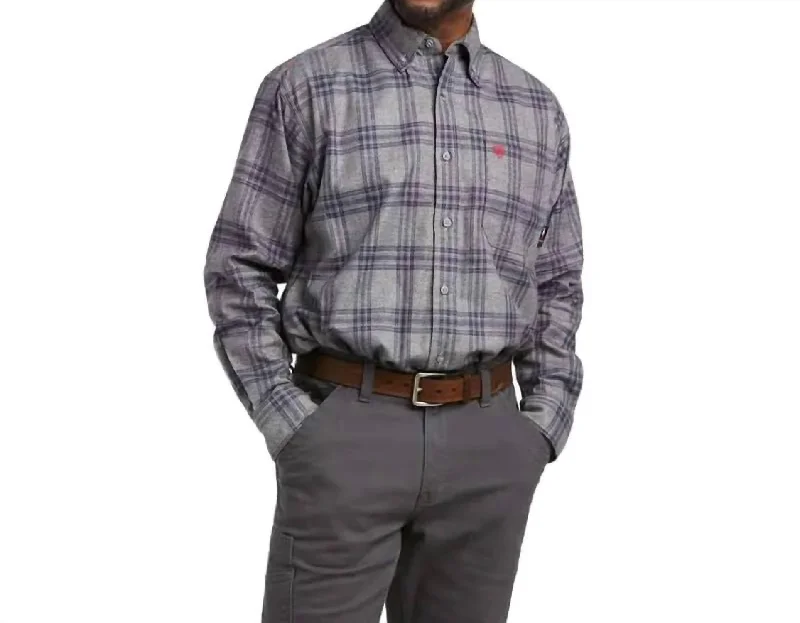 Contemporary Patterns Byers Work Shirt In Charcoal Heather