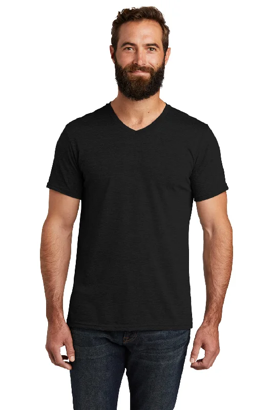 Relaxed Prints Look Allmade Mens Short Sleeve V-Neck T-Shirt - Deep Black