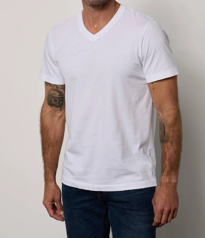 Contemporary Pastels Marshall V Neck Tee In White