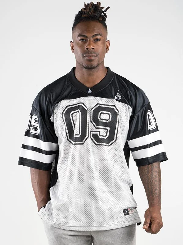 Elegant Prints Mens Varsity Jersey - Black/Grey