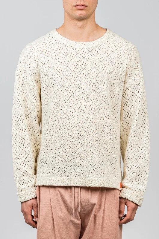 Elevated Classics Crochet L/S Crew Neck