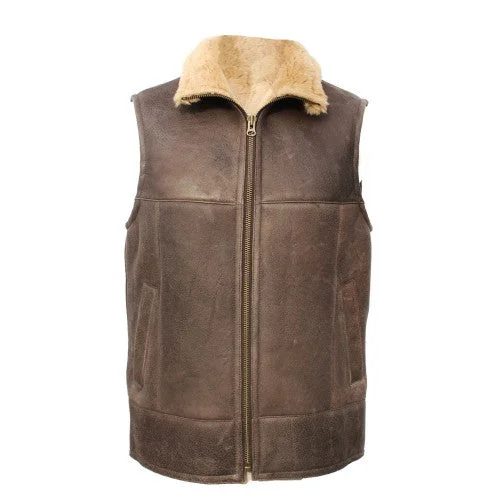 Retro Patterns Eastern Counties Leather Mens Harvey Sheepskin Gilet