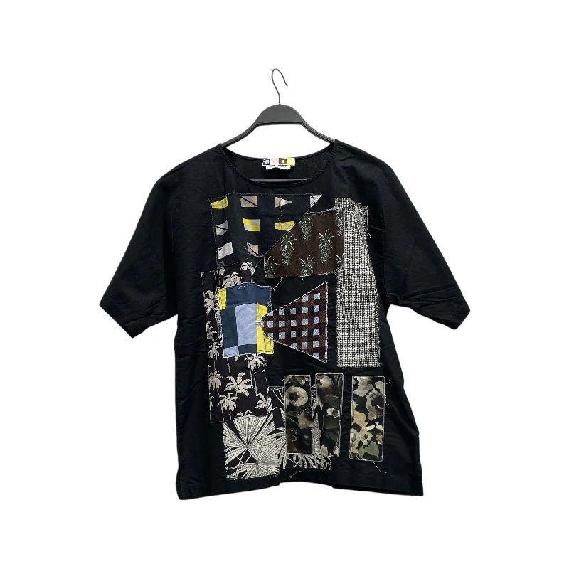 Modern Grunge MSGM/T-Shirt/46/Cotton/BLK/Graphic/2015 Patchwork Shirt