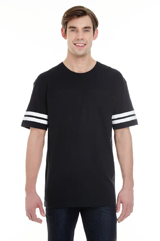 Relaxed Sportwear LAT Mens Fine Jersey Short Sleeve Crewneck T-Shirt - Black/White