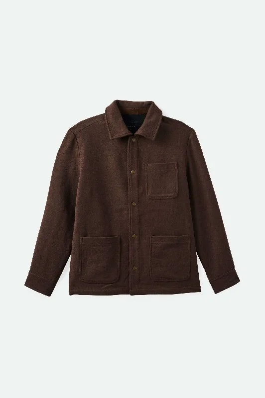 High-End Minimalism Menswear Chore Coat - Heather Pinecone Brown