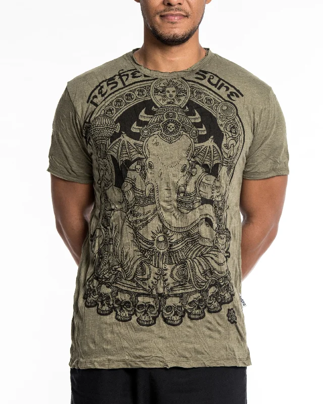 Casual Layers Look Mens Batman Ganesh T-Shirt in Green