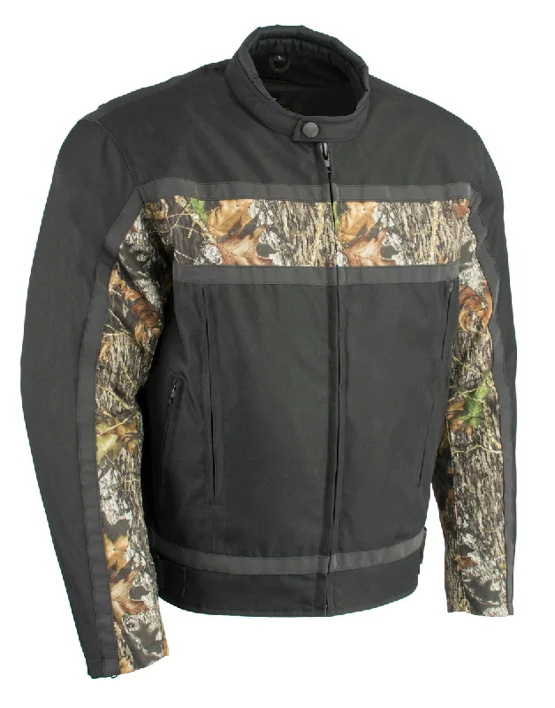 Urban Sportwear Milwaukee Leather MPM1786 Men's Textile Jacket with Mossy Oak Camo Chest Print