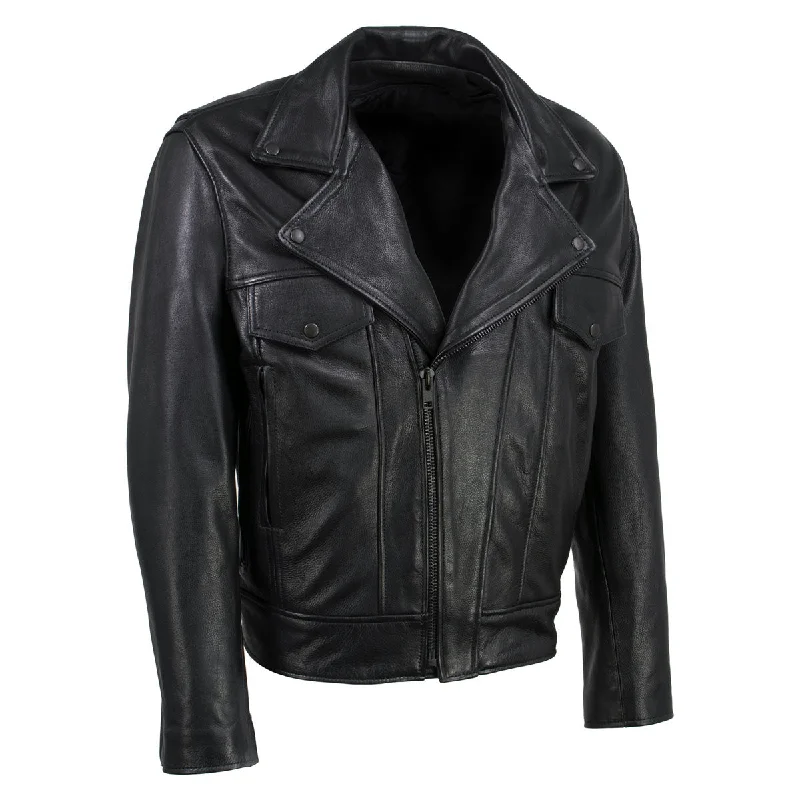 Fashionable Classics Hot Leathers JKM5008 USA Made Men's 'Revolve' Black Premium Leather Vented Motorcycle Jacket