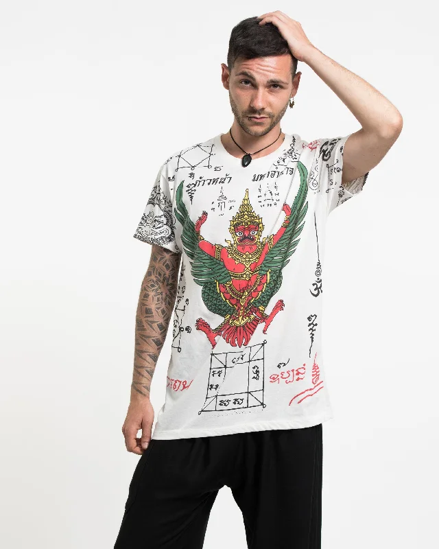 Tailored Pastels Mens Garuda Tattoo T-Shirt in White