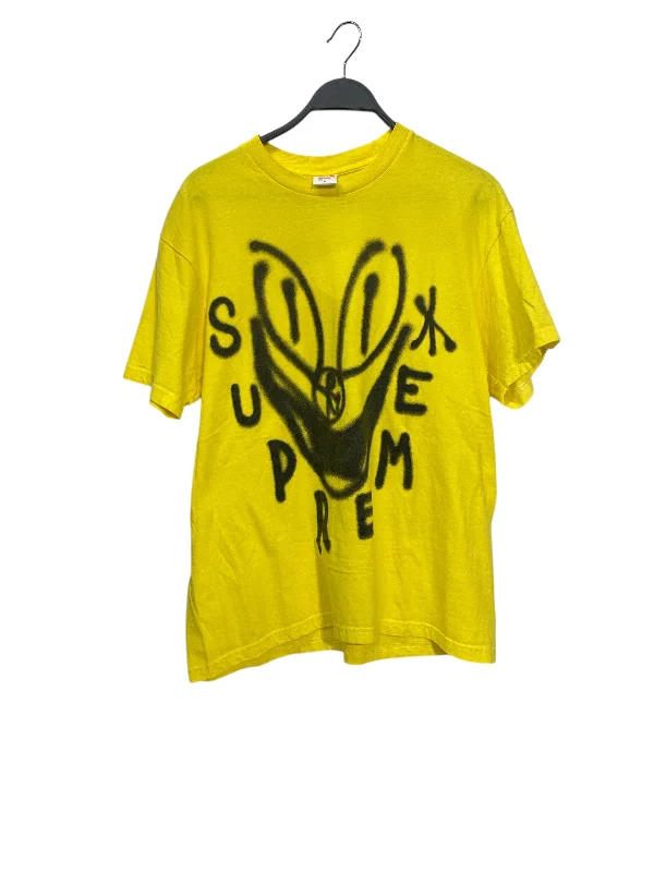 Sleek Prints Supreme/T-Shirt/L/Cotton/YEL/Graphic/SMILEY CLOWN FACE