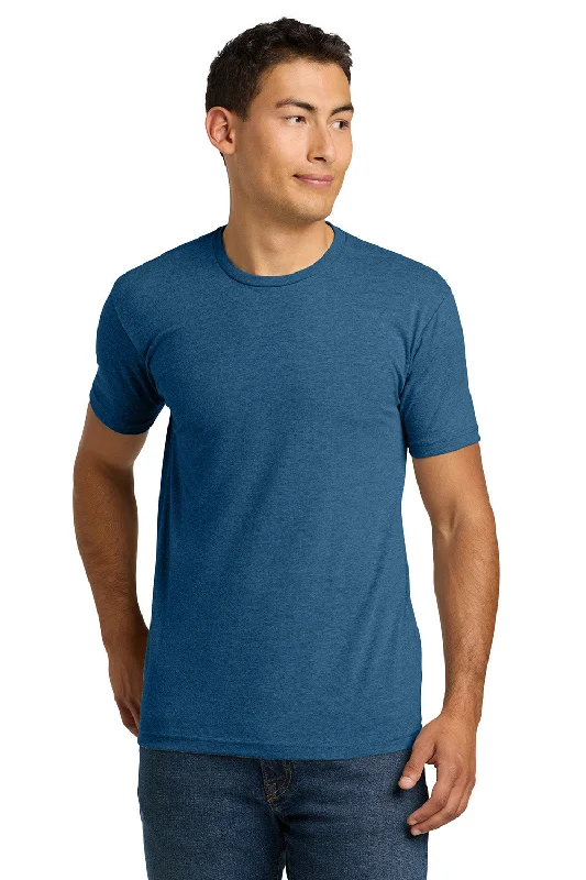 Clean Utility Next Level Mens CVC Jersey Short Sleeve Crewneck T-Shirt - Heather Cool Blue