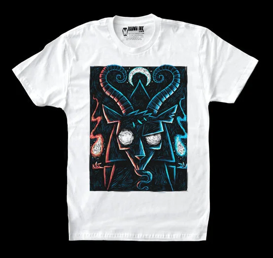 High-End Casual Baphomet's Curse Men White Tshirt