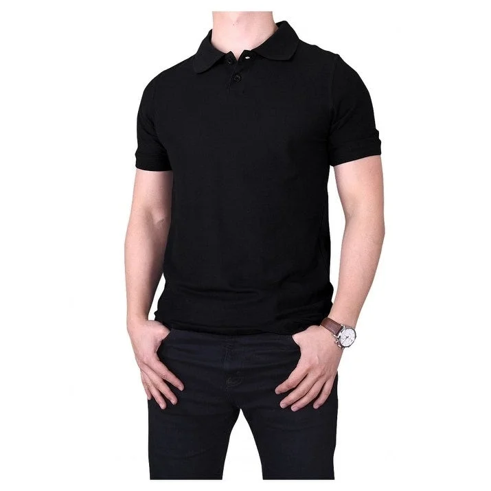 Contemporary Relaxed Men's Solid Short Sleeved Slim Fit Polo Shirt