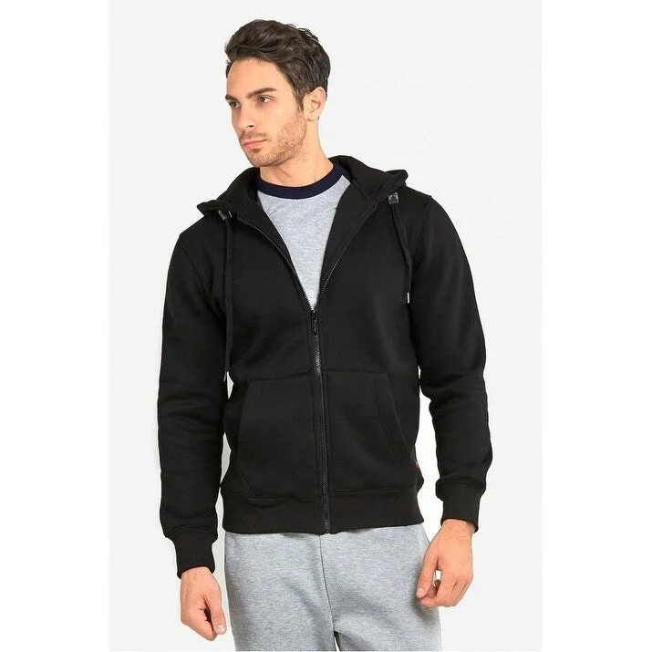 Soft Neutrals Men's Hooded Full Zip Solid Sweater