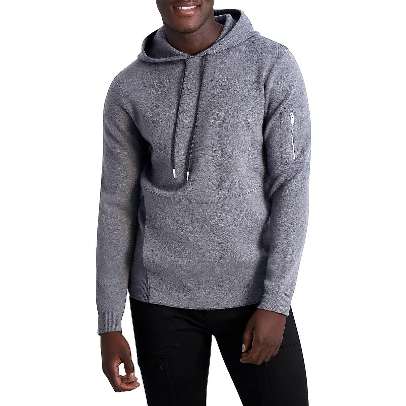 Sophisticated Tailoring Karl Lagerfeld Paris Mens Pullover Knit Hooded Sweater