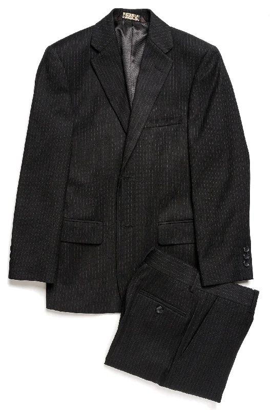 Minimalist Fit Caravelli Black Tonal Stripe Suit