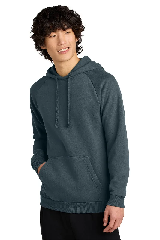 Bold Monochrome District Mens Cloud Fleece Hooded Sweatshirt Hoodie w/ Pouch Pocket - Deep Steel Blue