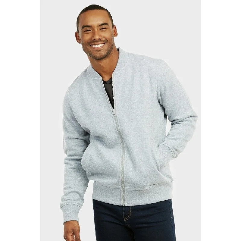 Everyday Utility KNOCKER Men's Fleece Bomber Jacket - Heather Grey