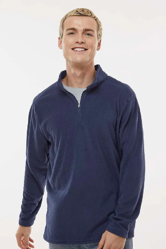 Minimalist Prints Augusta Sportswear Mens Eco Revive Micro Lite Fleece 1/4 Zip Sweatshirt - Navy Blue