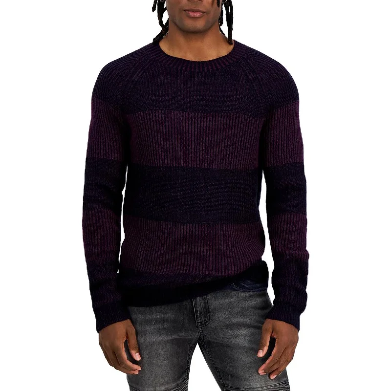 Elegant Sporty INC Mens Ribbed Pullover Crewneck Sweater