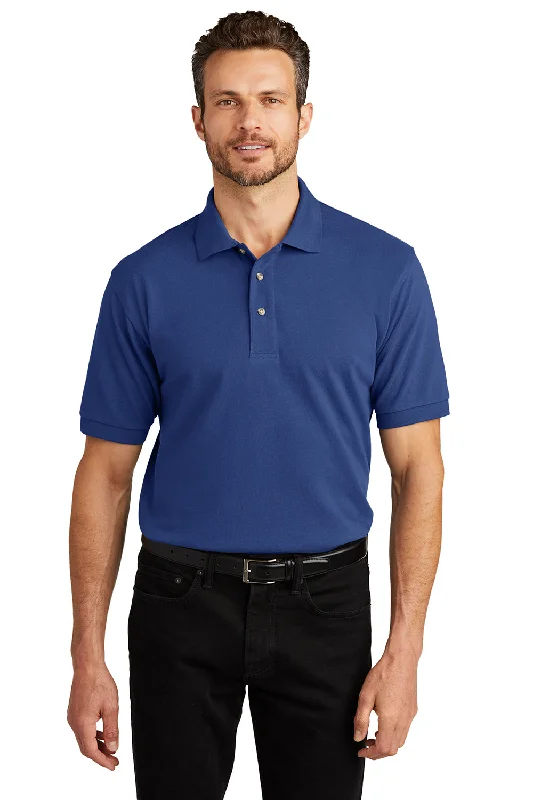 Modern Rugged Port Authority Mens Shrink Resistant Short Sleeve Polo Shirt - Royal Blue