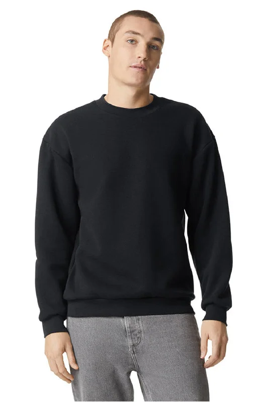 Neutral Patterns American Apparel Mens ReFlex Fleece Crewneck Sweatshirt - Black