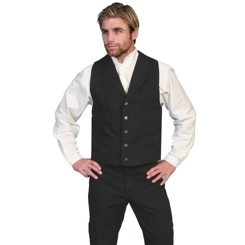 Relaxed Outdoors Scully Western Vest Mens Rangewear Lined Button Cotton Canvas F0_RW041