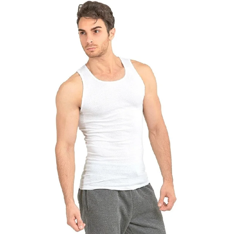 Classic Weekend Men's Solid Cotton Lightweight Tank 3-PACK