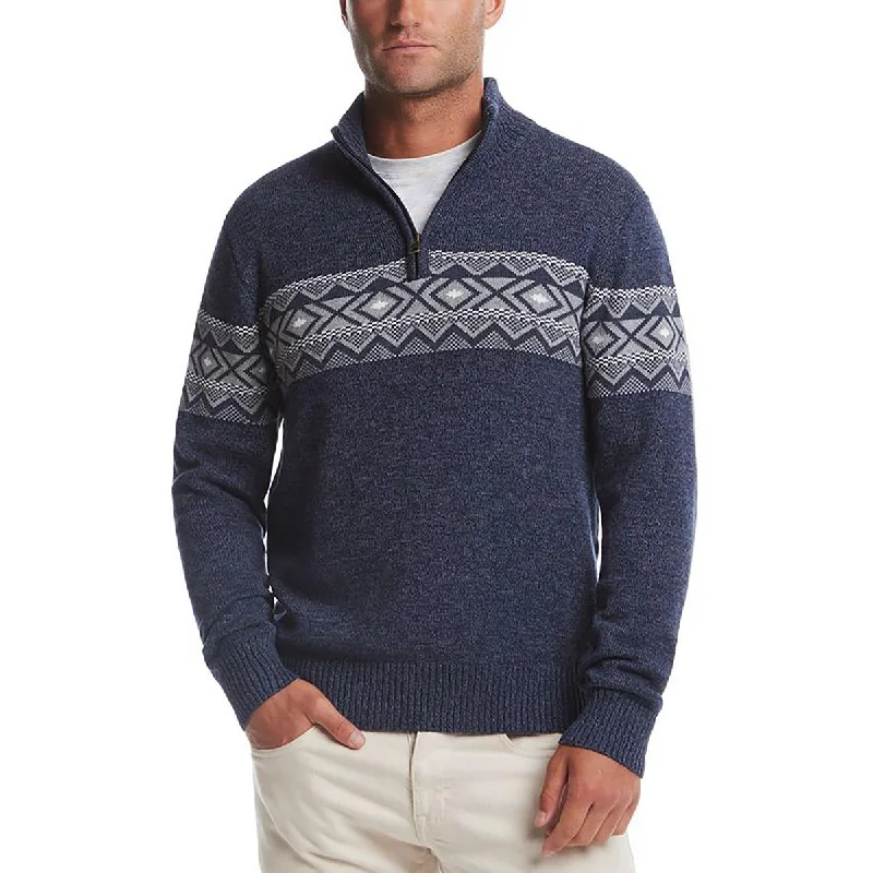 Modern Outdoor Weatherproof Mens Pattern Cotton Pullover Sweater