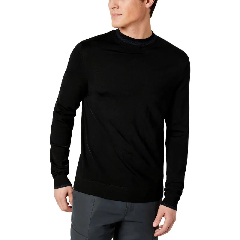 Classic Comfort Kenneth Cole Mens Ribbed Trim   Mock Turtleneck Sweater